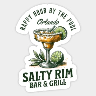 The SALTY RIM Bar and Grill Orlando Florida Poolside Pool Bar Distressed Design Sticker